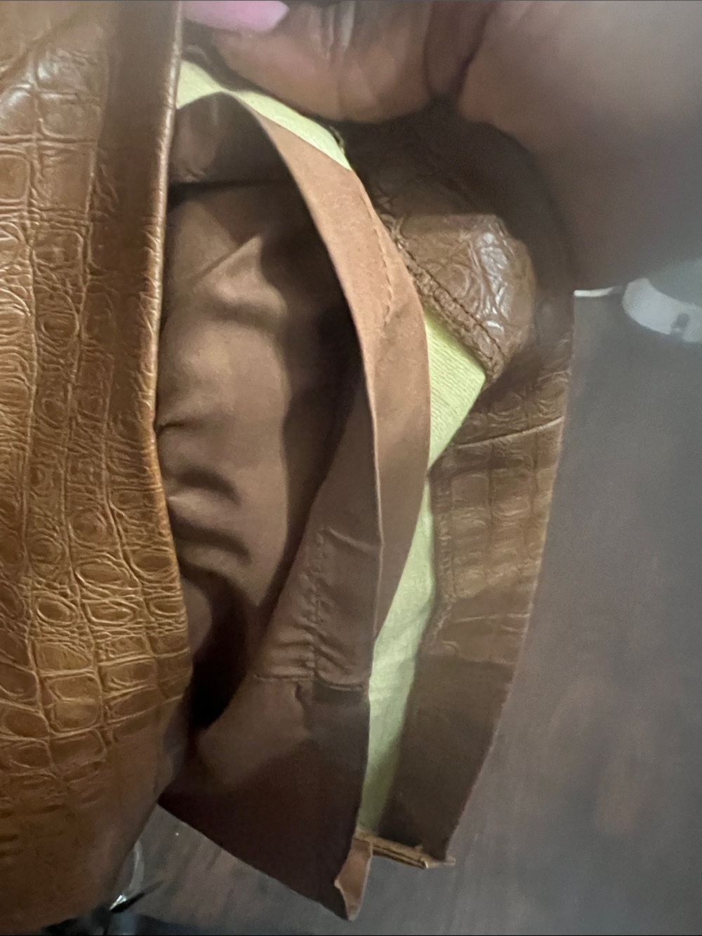 Anne Klein Brown Croc-Embossed Pencil Skirt - Picture 12 of 15